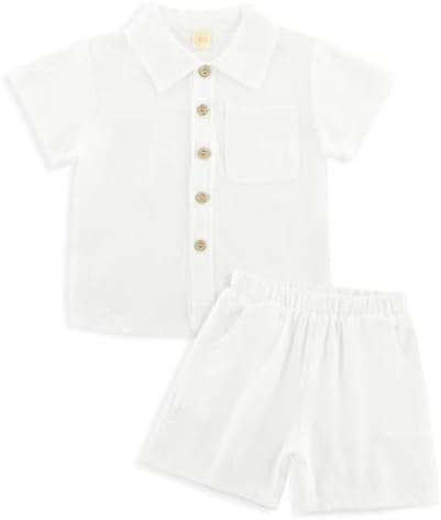 POBIDOBY Linen Short Set for Boys