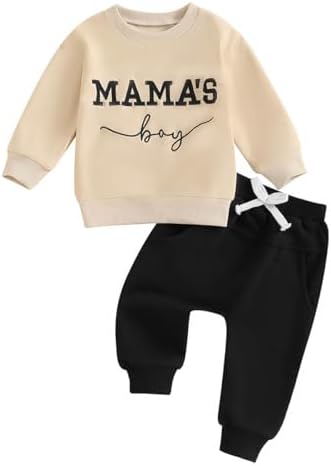 TheFound Toddler Boys FallWinter Fashionable Rugby Print Outfit