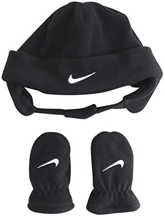 Nike Baby Boys Swoosh Fleece Cap Gloves Set for Infants Toddlers