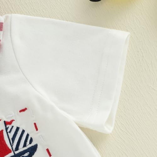 Bagilaanoe 4th of July Toddler Boy Sailboat Outfit