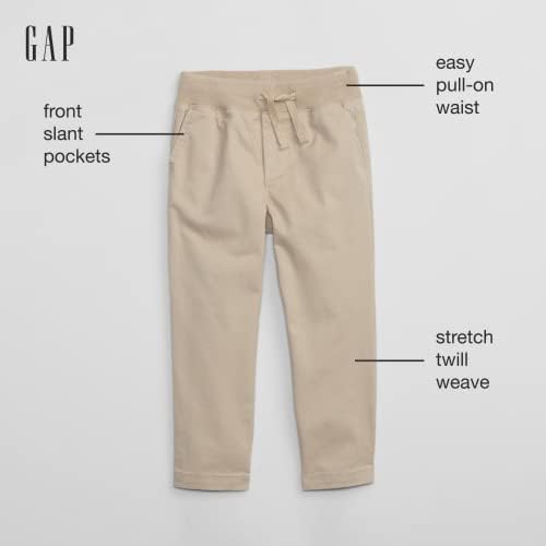 GAP Baby Boys Rib Waist Pull-On Khaki Chino Pants for Growth