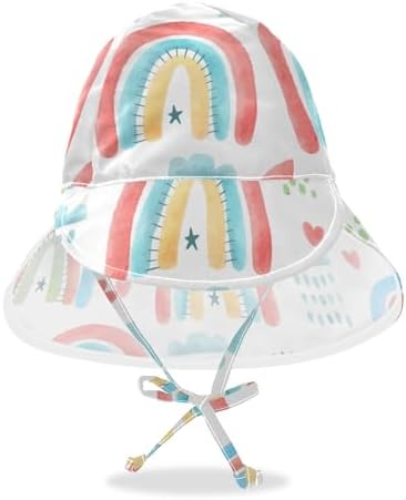 Rainbow Boho Design Sun Hat for Kids UPF 50