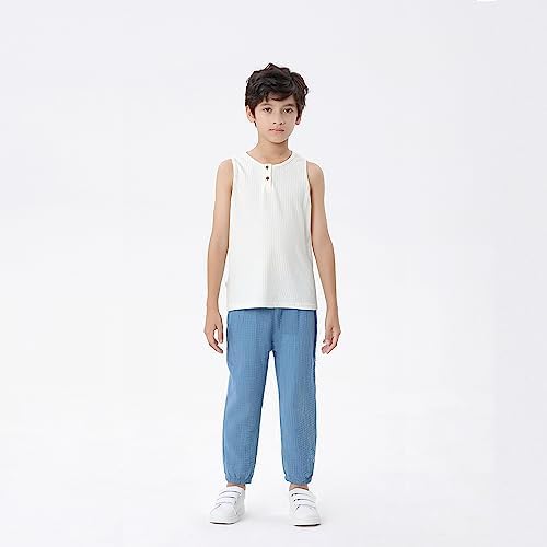 GFQLONG 3 Pack Casual Toddler Boys Girls Soft Cotton Linen Pants