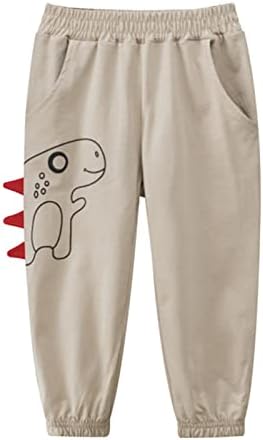 Toddler Dinosaur Cotton Pullover Sweat Pants Khaki