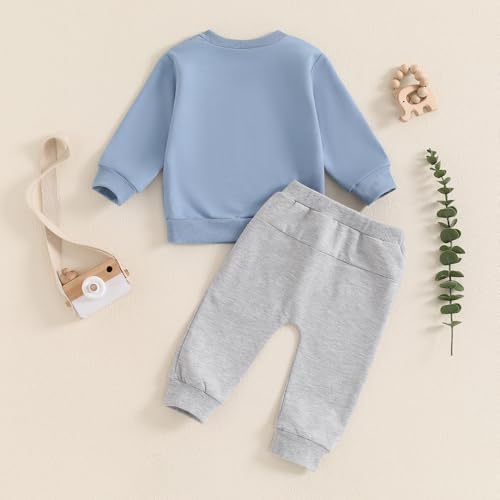 Fall Baby Boy Clothes Two-Piece Set Toddler Crewneck Sweatshirt Long Pants