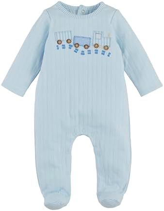 Mud Pie Train Pointelle Inspired Baby Boys Sleeper