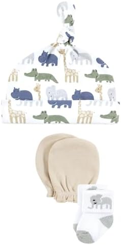 Hudson Baby Unisex Caps Mittens Socks Set 0-6 Months