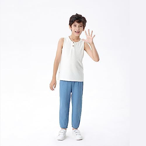 GFQLONG 3 Pack Casual Toddler Boys Girls Soft Cotton Linen Pants