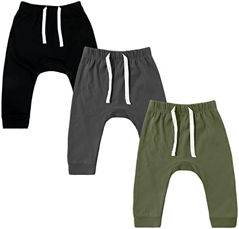 SOBOWO 3-Pack Newborn Joggers for Baby