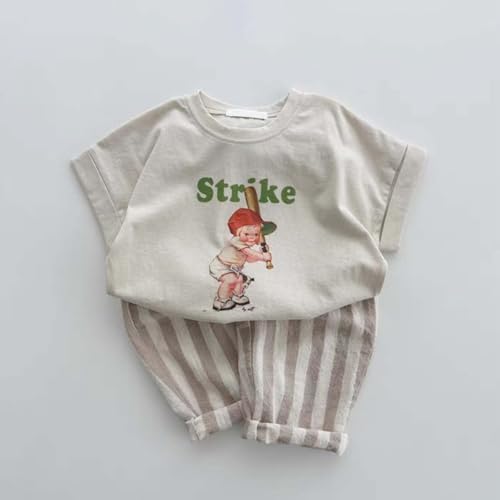 Striped Linen Elastic Waist Pants for Kids