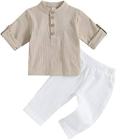 Cotton Linen Toddler Shirts Set