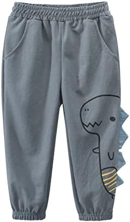 Baby Boys Cotton Pull-On Sweatpants Dinosaur Printing Blue 6-7