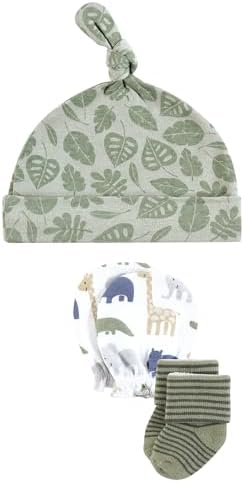 Hudson Baby Unisex Caps Mittens Socks Set 0-6 Months