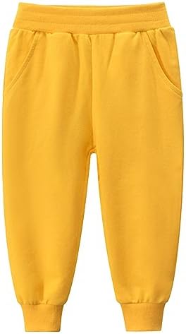Hfolob Unisex Kids Solid Cotton Elastic Waist winter Cargo sweatpantsToddler