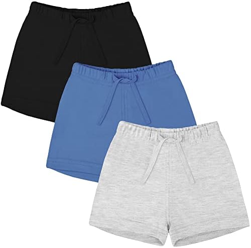 Ruisita 3-Piece Drawstring Cotton Toddler Shorts in Summer