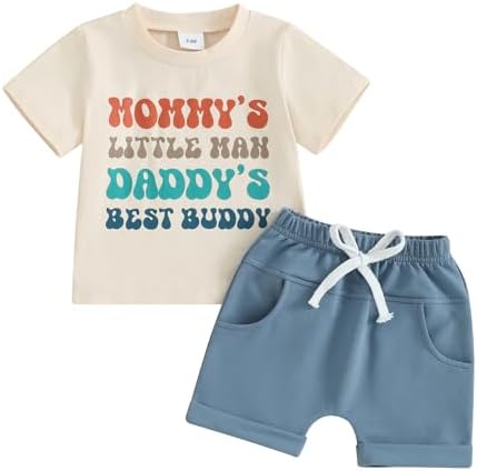 WSBVNS Infant Boys Summer Letter Print Set