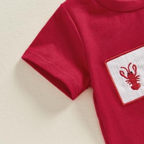 Kiluex Soft Toddler Boys Summer Outfit with Embroidered Strioe Pattern