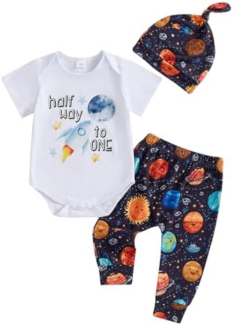 Bagilaanoe Baby Boy Half Birthday Outfit Space Theme