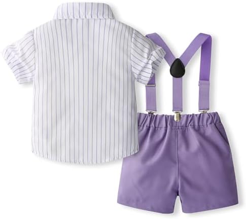 Baby Boy Suit Set - Boho Bowtie suspenders