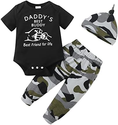 Renotemy - Newborn Baby Boy Letter Print Romper Pants Set