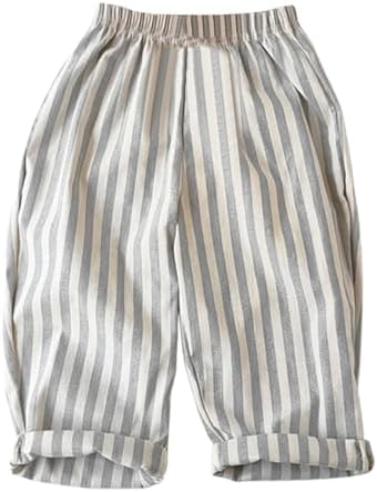 Baby Boys Striped Cotton Linen Shorts