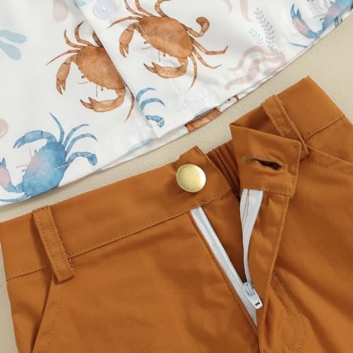 Licupiee Perfect Ocean Print Shorts Set for Toddler Boys