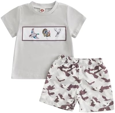 Cute Little Baby Mallard Duck Hunter T-Shirt Shorts Set