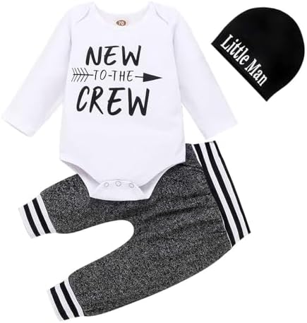 Baby Boys 3-Piece Set Soft Cotton Romper Elastic Pants Hat - Fun indexable