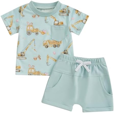ToddlerEMS Protest Baby BoyEaster Set Truck Eagon Bunny 2Pcs
