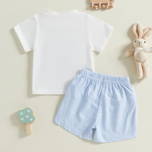 Toddler Boys Girls Easter Outfit - Bunny Stripe Set