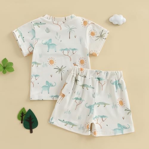 GOOCHEER Wild Boy Summer Short Sleeve T-Shirt and Shorts Set