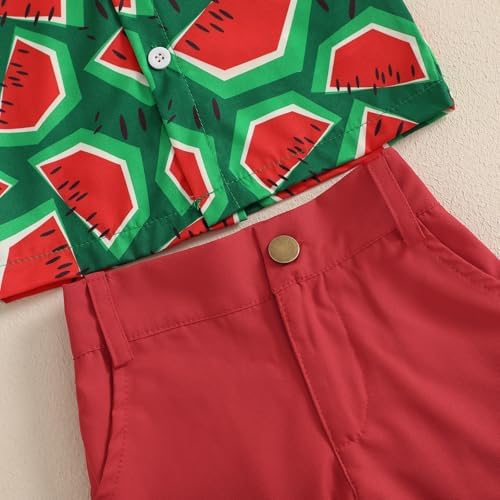 Relaxed Toddler Boys Outfit with Watermelon Print Set