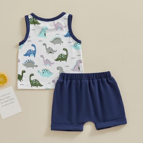 Sasaerucure Dinosaur Tank and Shorts Set for Baby