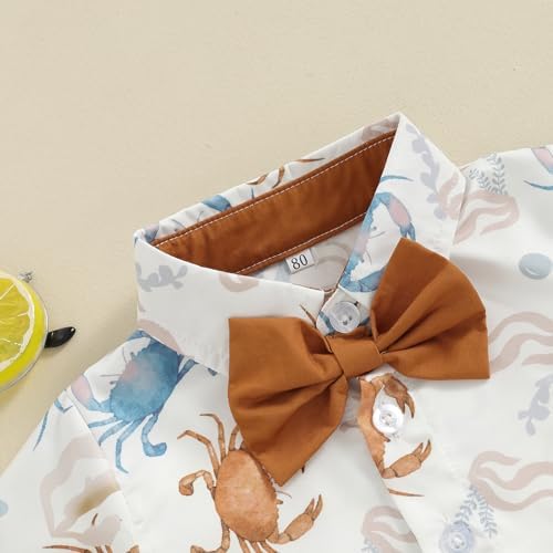 Licupiee Perfect Ocean Print Shorts Set for Toddler Boys