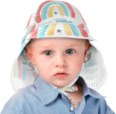 Rainbow Boho Design Sun Hat for Kids UPF 50