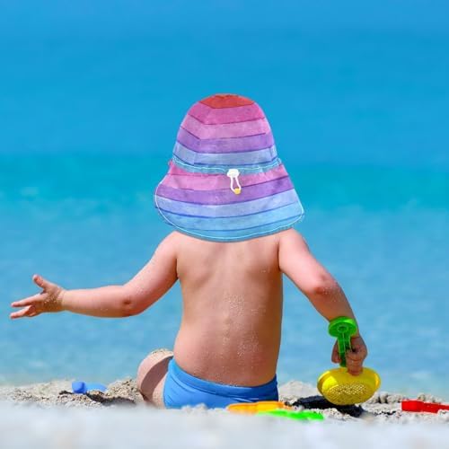 Watercolor Striped Baby Sunhat UPF 50
