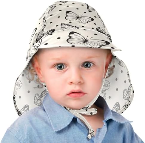 KLL Elegant Polka Dot Butterflies Toddler Beach Sun Hat