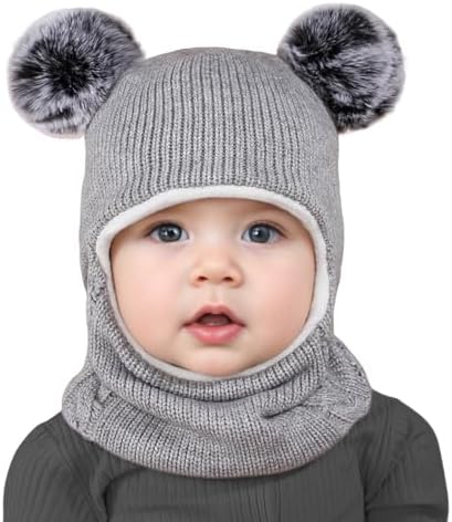 Adjustable Toddler Winter Hat with Scarf Boys Girls Gift for combo