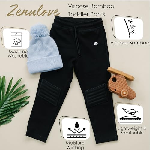 Zenulove Viscose Baby Pants with Knee Pads for Boys Girls - 2T-5T