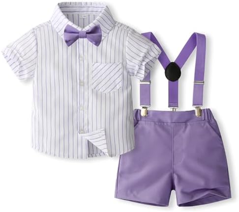 Baby Boy Suit Set - Boho Bowtie suspenders