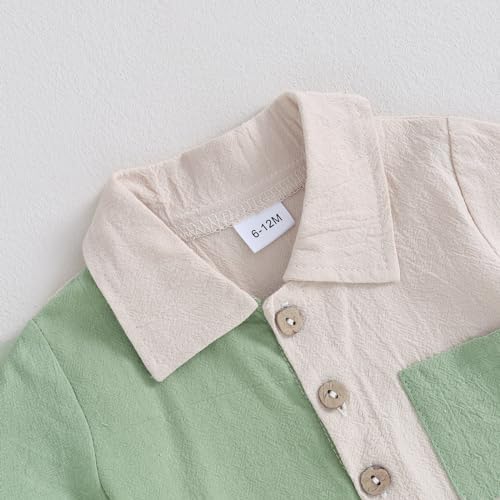 FOMOYUU Toddler Boys Button Down Summer Set