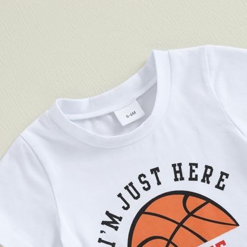 Cute Baby Boys Basketball Print T-Shirt Shorts Summer Set