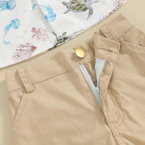 Licupiee Toddler Boys Ocean Print Shorts Sets
