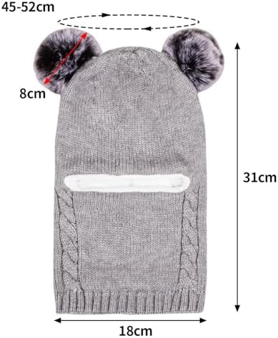 Beanie with Puffy Ears and Lined Neck Warmer