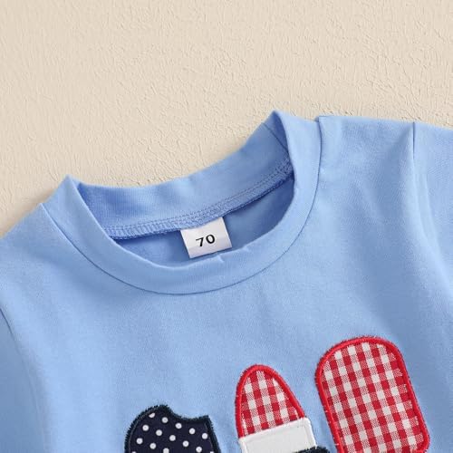 4th of July Popsicle Toddler Boy Outfit Set T-Shirt and Shorts