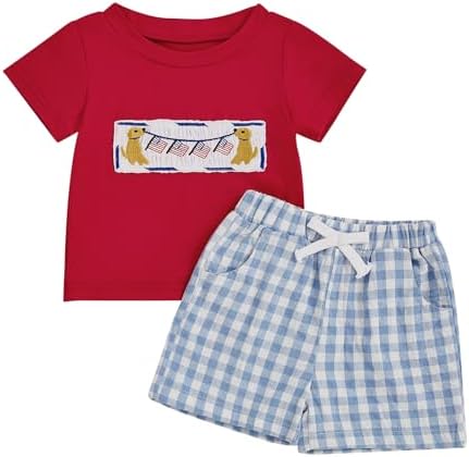 SHUING American Flag Patriotic Baby Set - Toddler Tween 4th of July Outfit