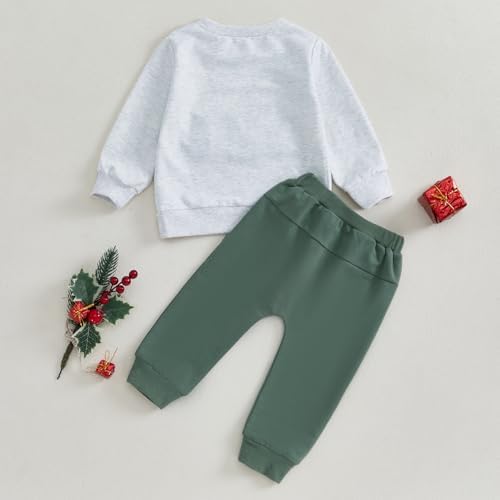 Cozy Christmas Sweater Top Pants Set for Baby Boys