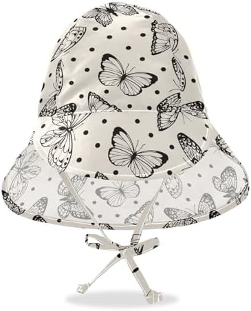 KLL Elegant Polka Dot Butterflies Toddler Beach Sun Hat