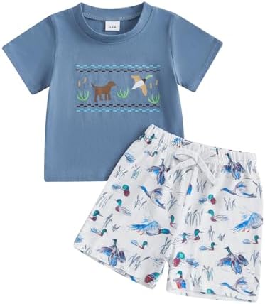 Toddler Boy Mallard Duck Summer Outfit Set 2Pcs