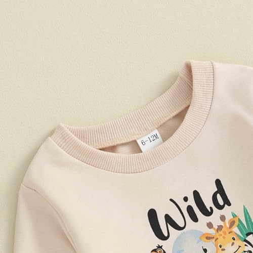 Baby Boy First Birthday Outfit Wild One Crewneck Sweatshirt and Pants